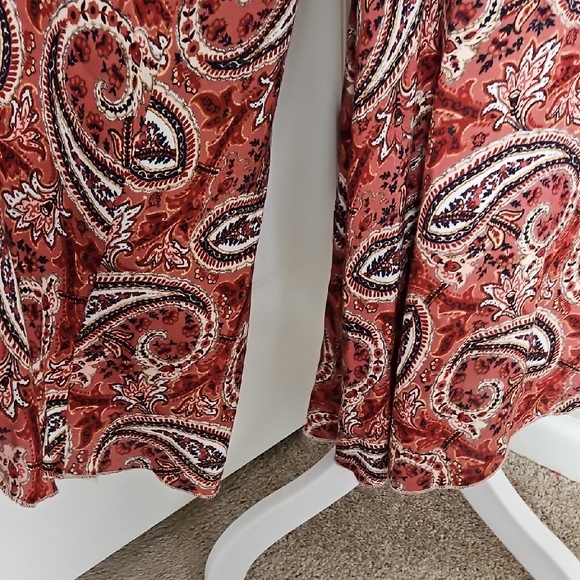 Belle France Made in Italy 100% Viscose Paisley Palazzo Boho Pants M - Picture 6 of 8